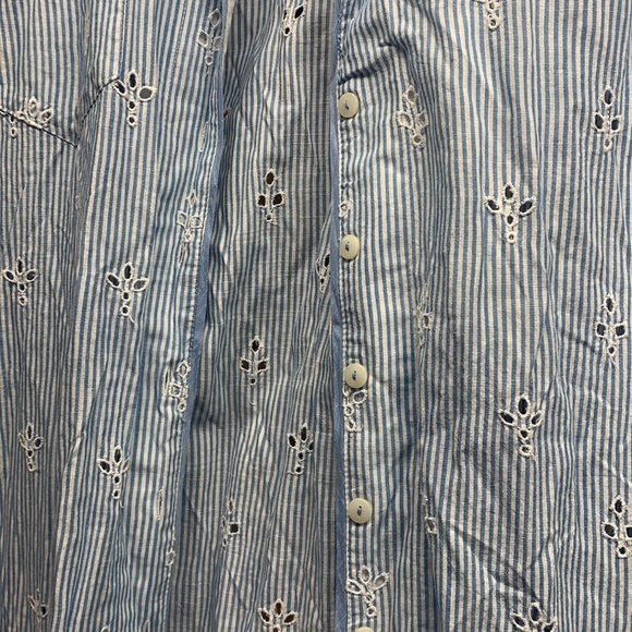 Anthropologie cezzane nightgown lounge dress new size small eyelet blue white - Picture 6 of 9